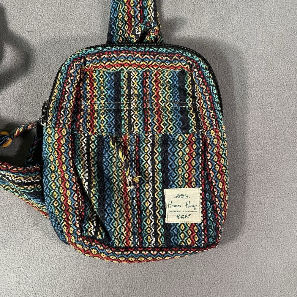 Hamro Hemp Eco-Friendly Woven Sling Crossbody Bag Boho Festival Shoulder Pack - Picture 2 of 5